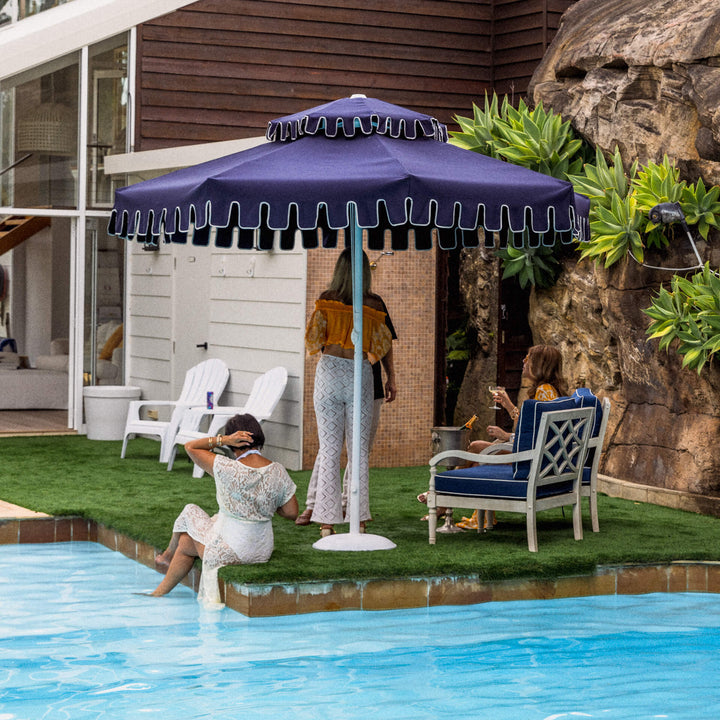 Double Tiered Midnight Navy Market Umbrella