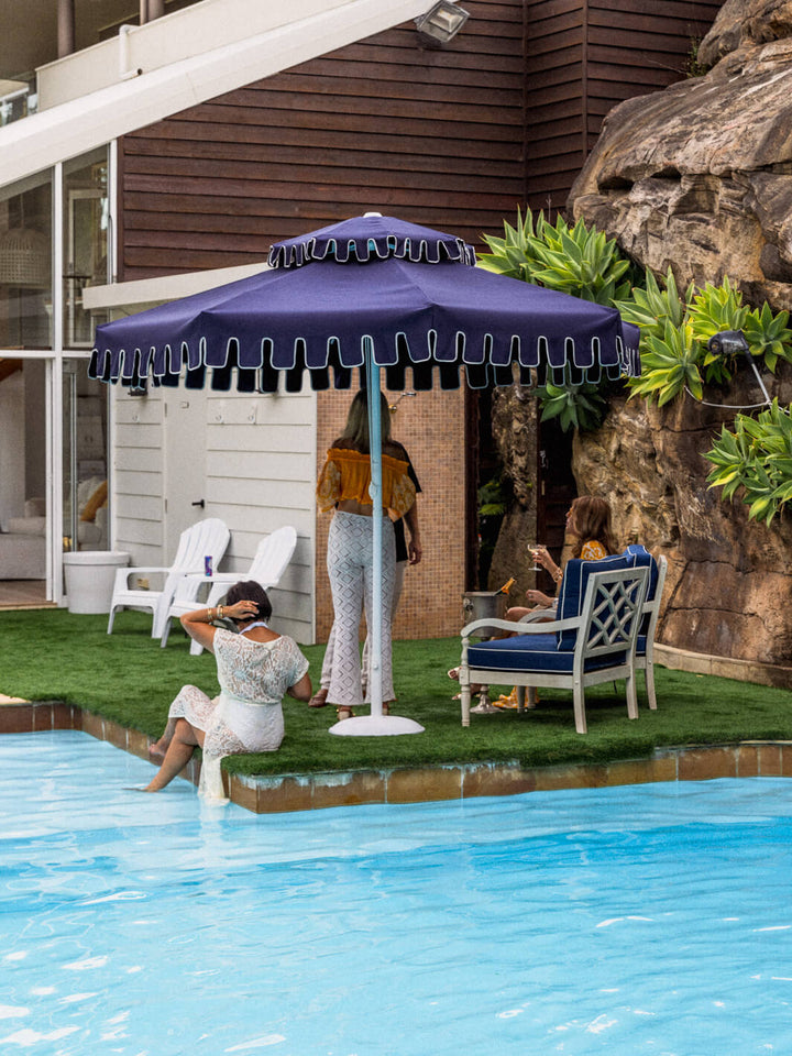 Double Tiered Midnight Navy Market Umbrella
