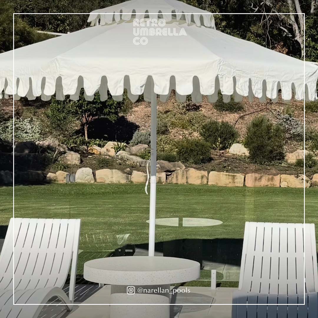 UGC of Double Tiered Ivory Mist Market Umbrella