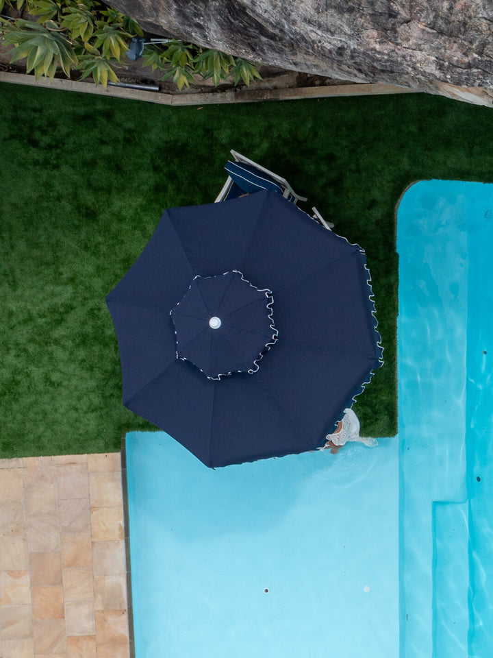 Double Tiered Midnight Navy Market Umbrella