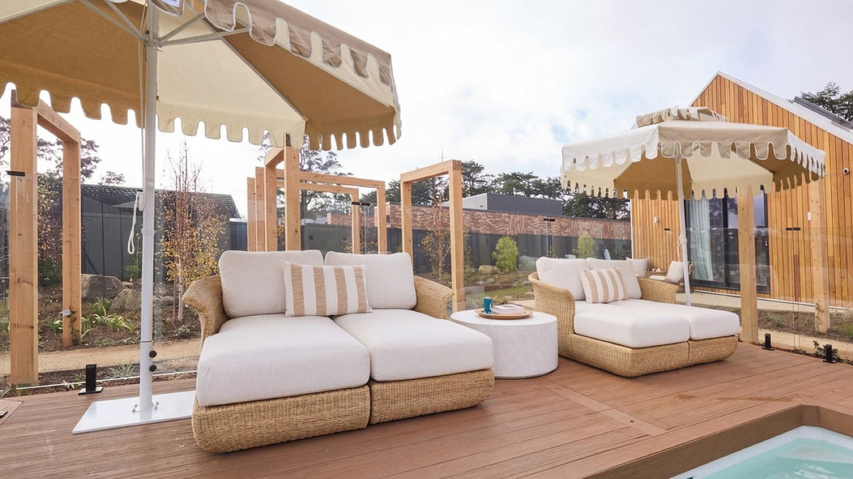Britt and Taz's poolside entertaining area, The Block Season 21