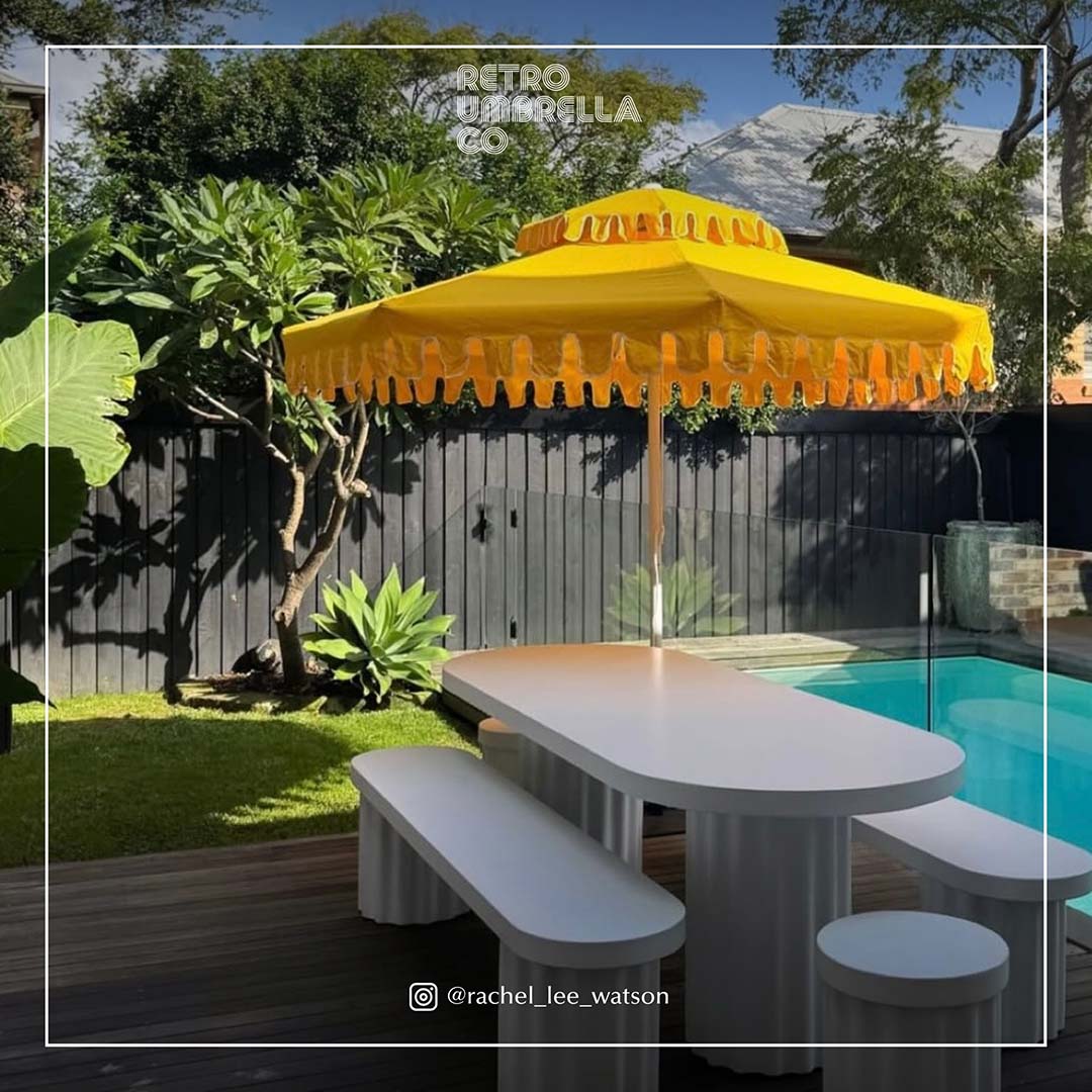 UGC of Double Tiered Golden Hour Market Umbrella
