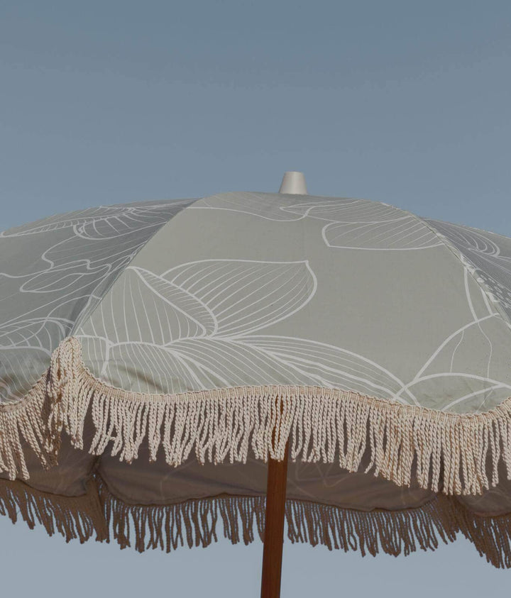 Pistachio Beach Umbrella with Tassels
