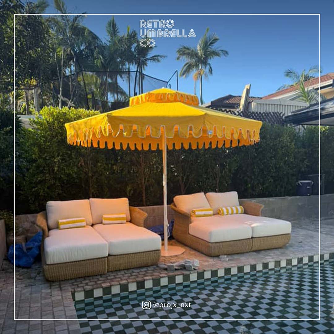 UGC of Double Tiered Golden Hour Market Umbrella