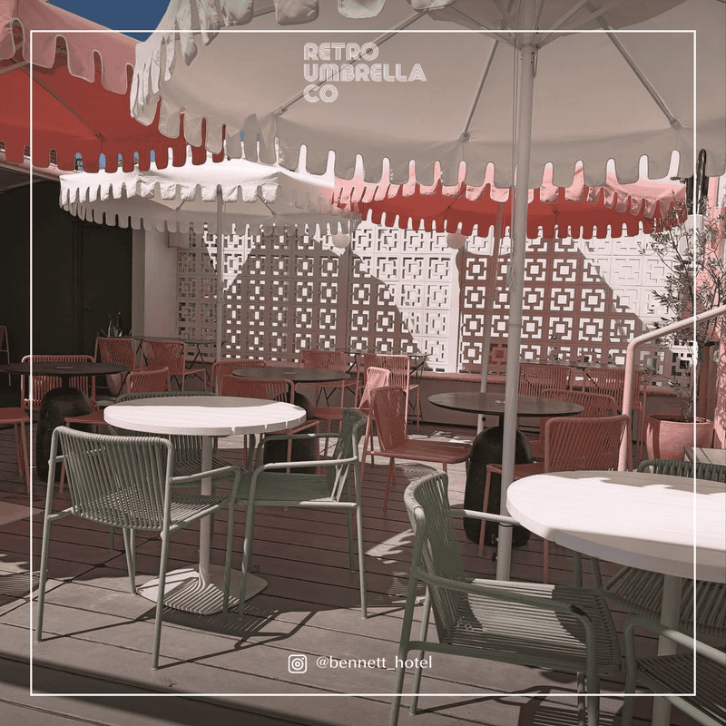UGC of Double Tiered Flamingo Blush Market Umbrella