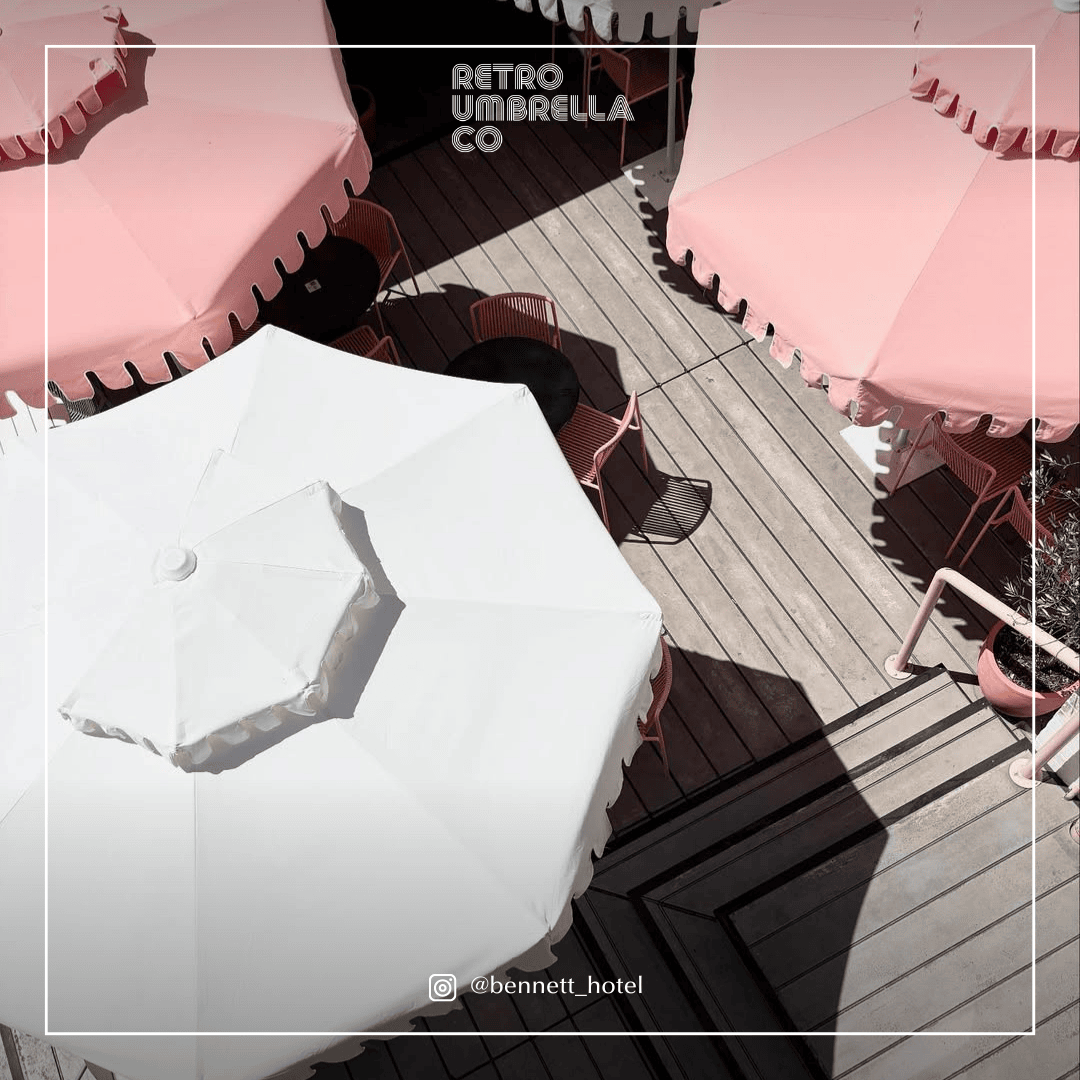 UGC of Double Tiered Ivory Mist Market Umbrella
