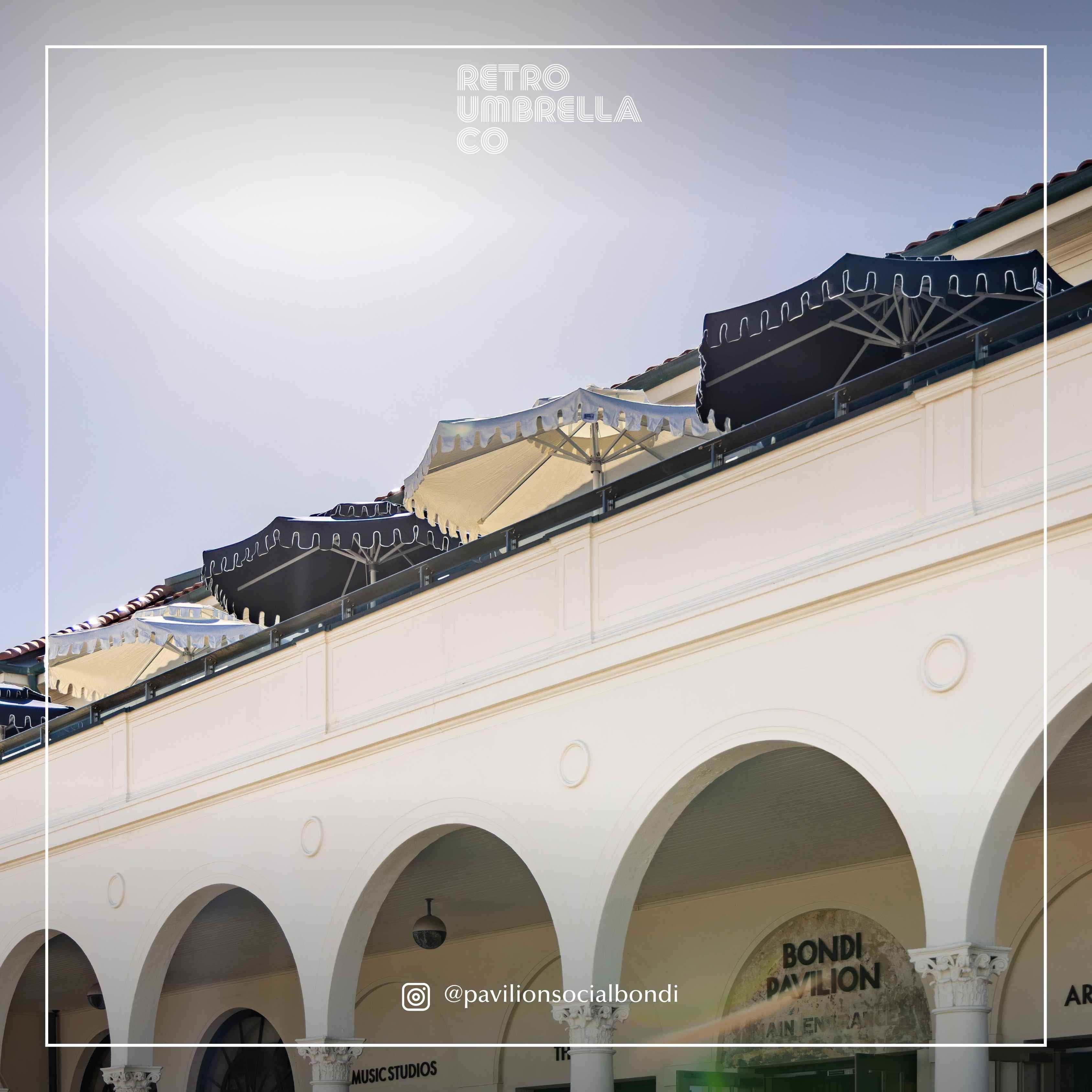 UGC of Double Tiered Ivory Mist Market Umbrella