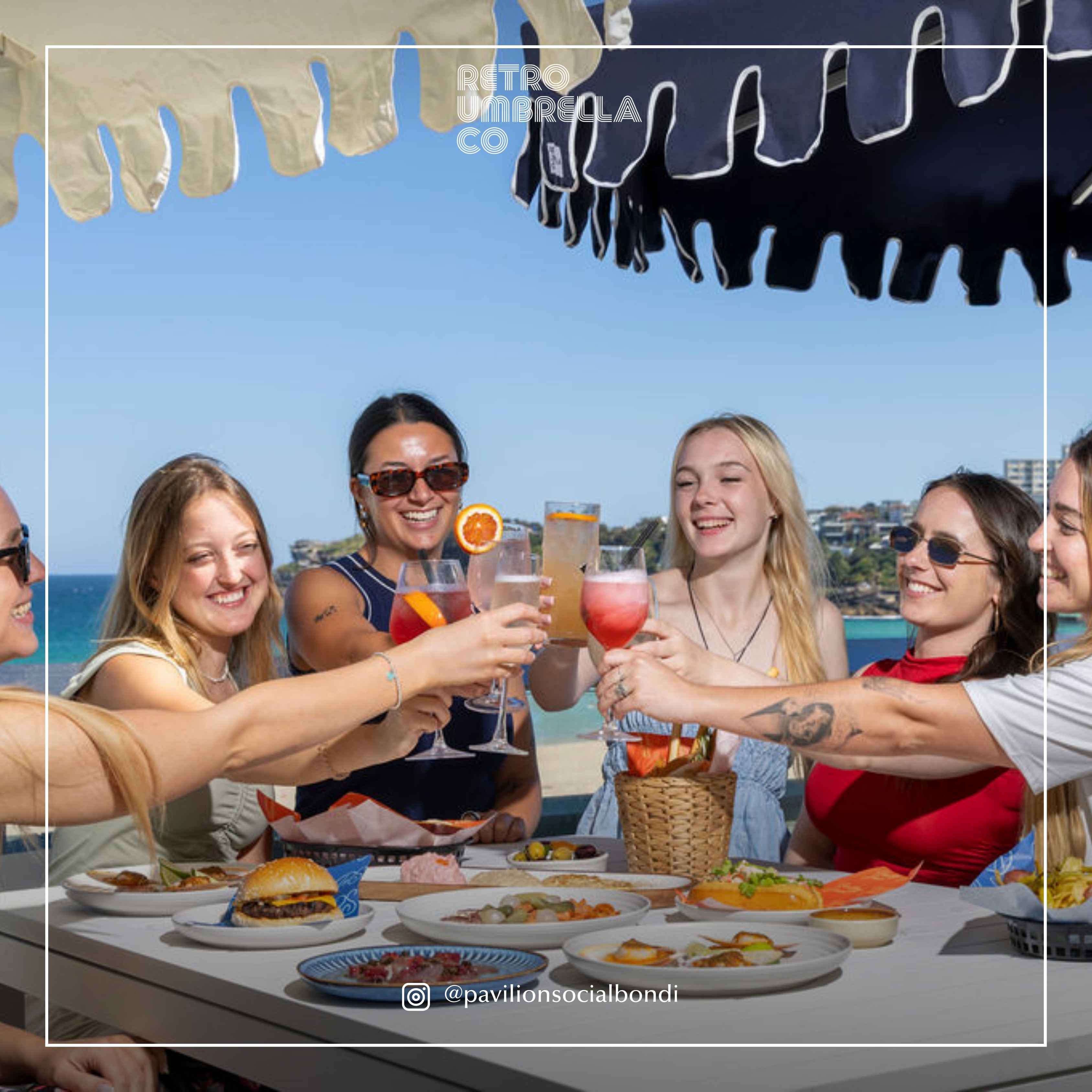 UGC of Double Tiered Ivory Mist Market Umbrella