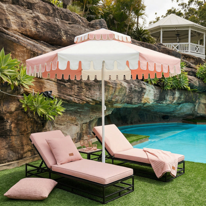 Powdered Blush Double Tier Umbrella