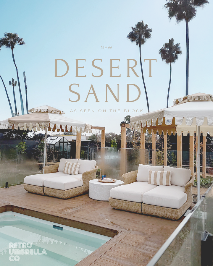 [PRE-SALE] Desert Sand Double Tier Umbrella- As Seen in Britt & Taz’s Backyard on The Block