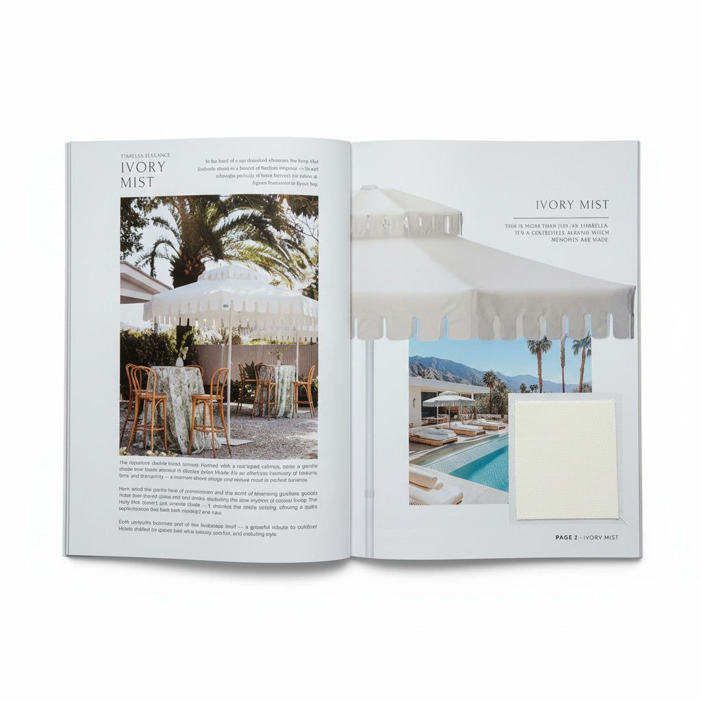 The lookbook's Ivory Mist page