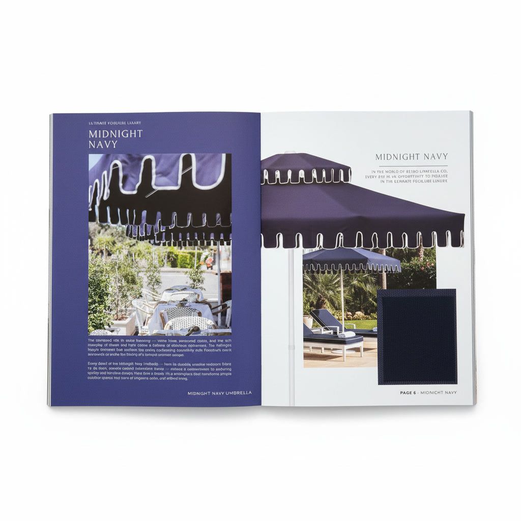 The lookbook's Midnight Navy page